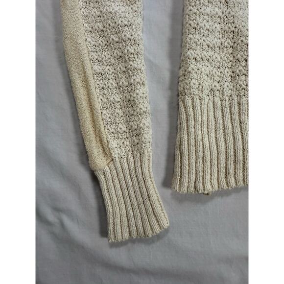 Free People Open Bow Back Sweater Size SMALL Cream Beige Cotton - Picture 6 of 11